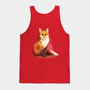 Waiting - stylized minimalistic fox painting Tank Top